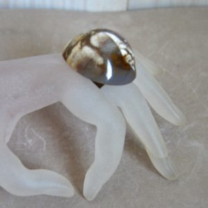 кольцо с моховым агатом